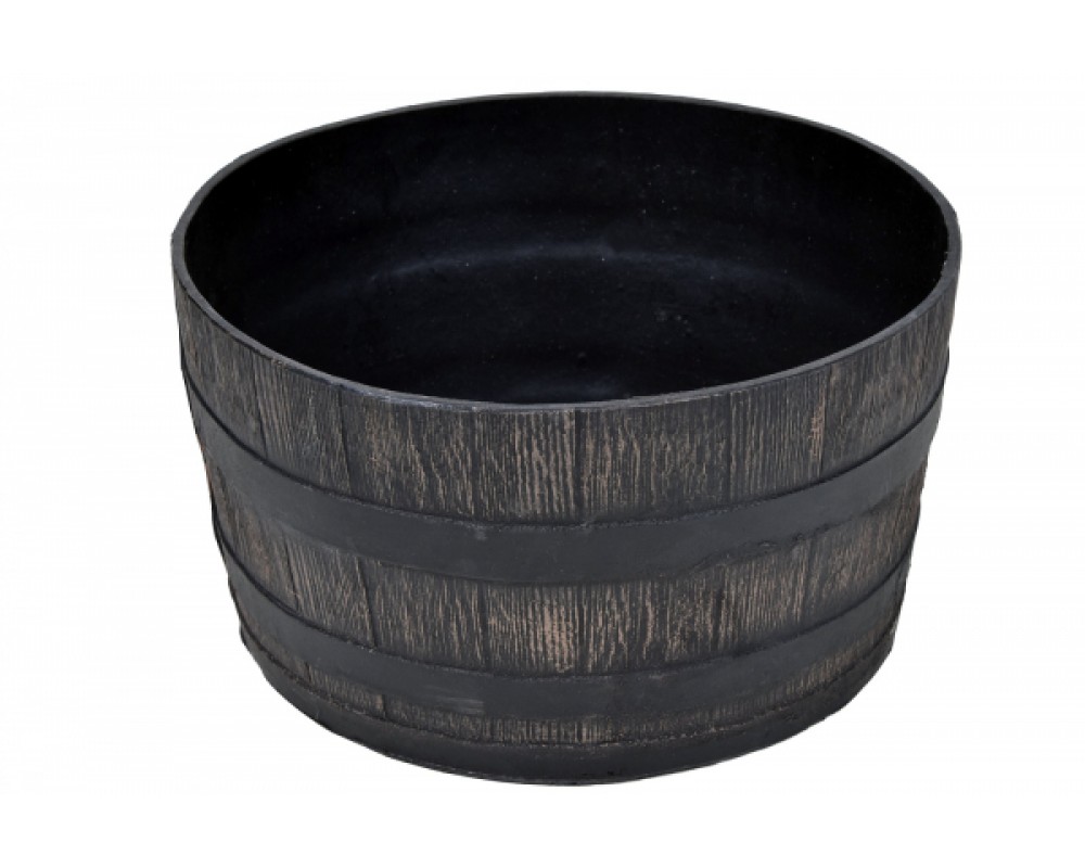 Ghiveci PE rustic, rotund, imitație ciubăr, model MAMBO XL, decoratiuni terasa