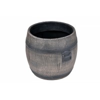 Ghiveci PE rustic, rotund, imitație butoi, model BOLERO XL, decoratiuni terasa