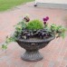 Ghiveci PE clasic, rotund, imitație piatră, model VAZA O, decoratiuni terasa