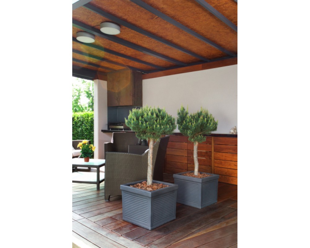 Ghiveci PE modern, dreptunghiular, imitație ceramică, model LINE XL, decoratiuni terasa