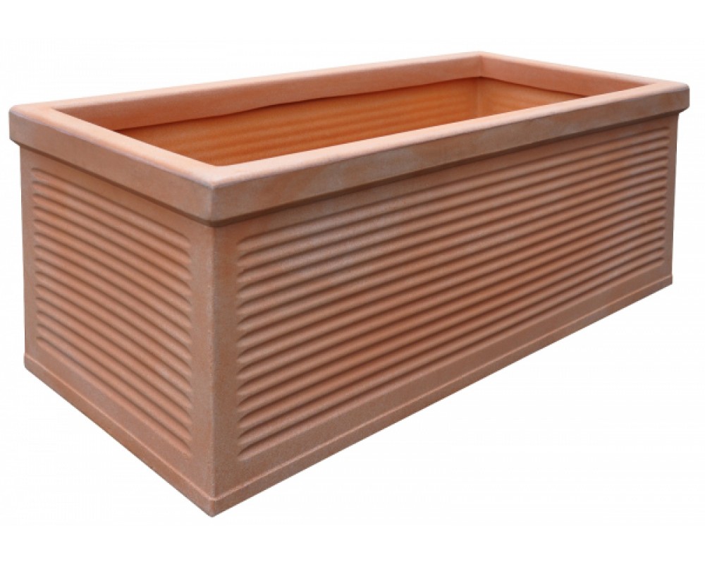 Ghiveci PE modern, dreptunghiular, imitație ceramică, model LINE XL, decoratiuni terasa