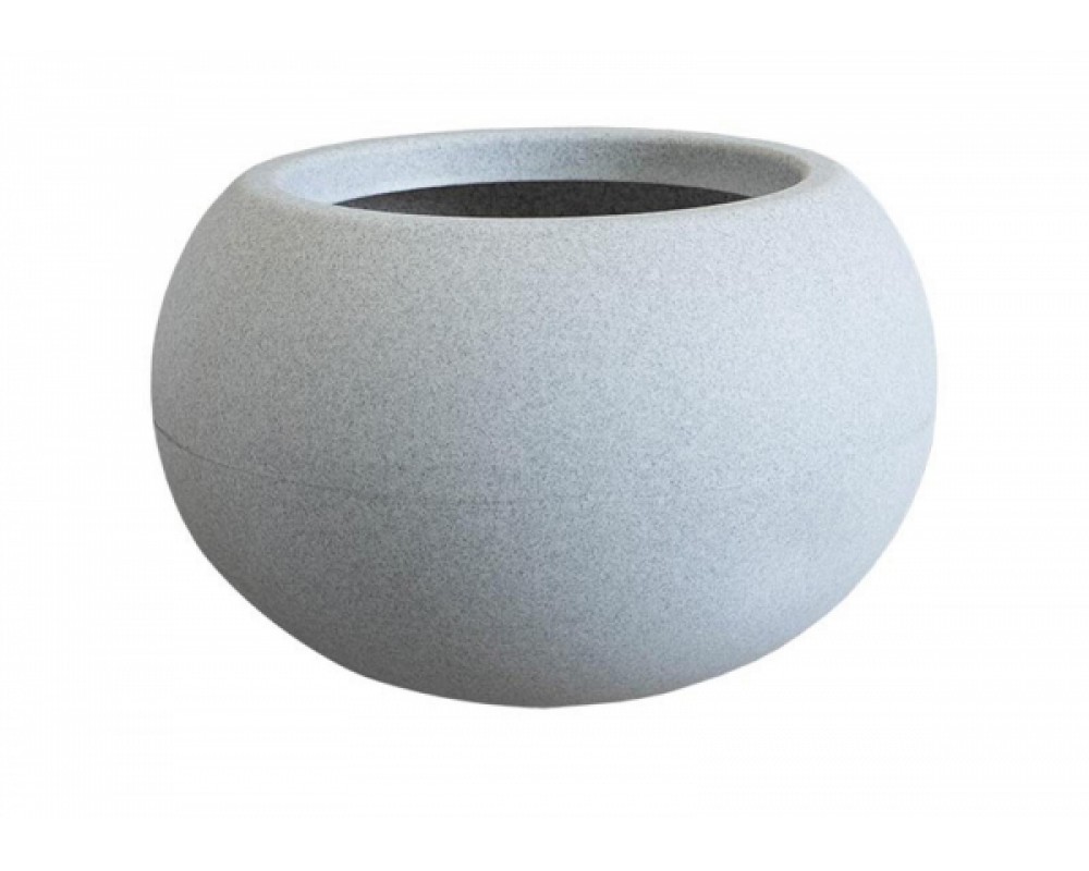 Ghiveci PE modern, rotund, imitație granit, model SWING LOW S