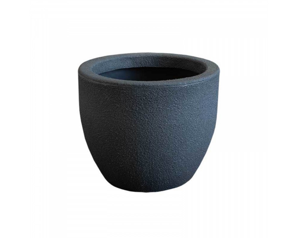 Ghiveci PE modern, rotund, imitație piatră, model RUMBA M