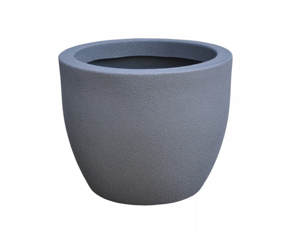 Ghiveci PE modern, rotund, imitație piatră, model RUMBA M