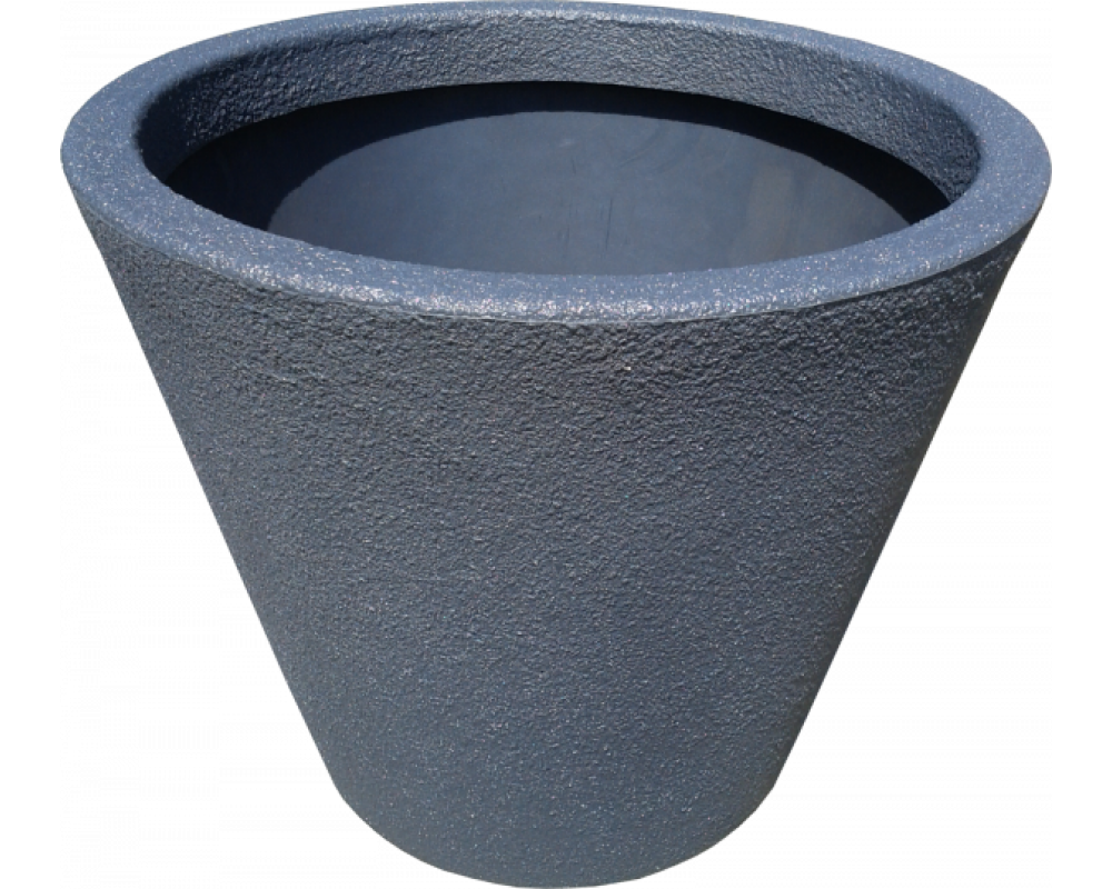 Ghiveci PE modern, rotund, imitație piatră, model JAZZ M
