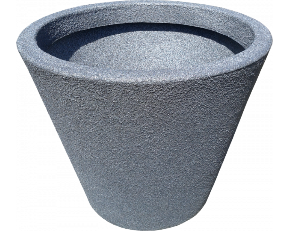 Ghiveci PE modern, rotund, imitație piatră, model JAZZ S