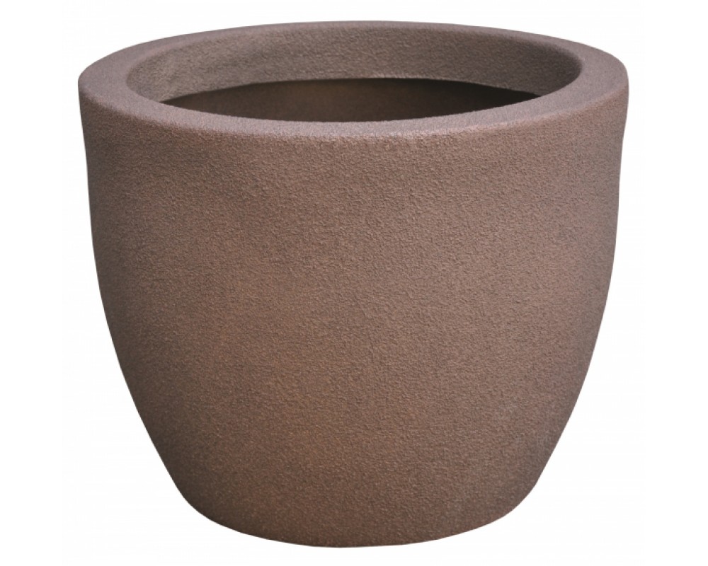 Ghiveci PE modern, rotund, imitație piatră, model RUMBA L