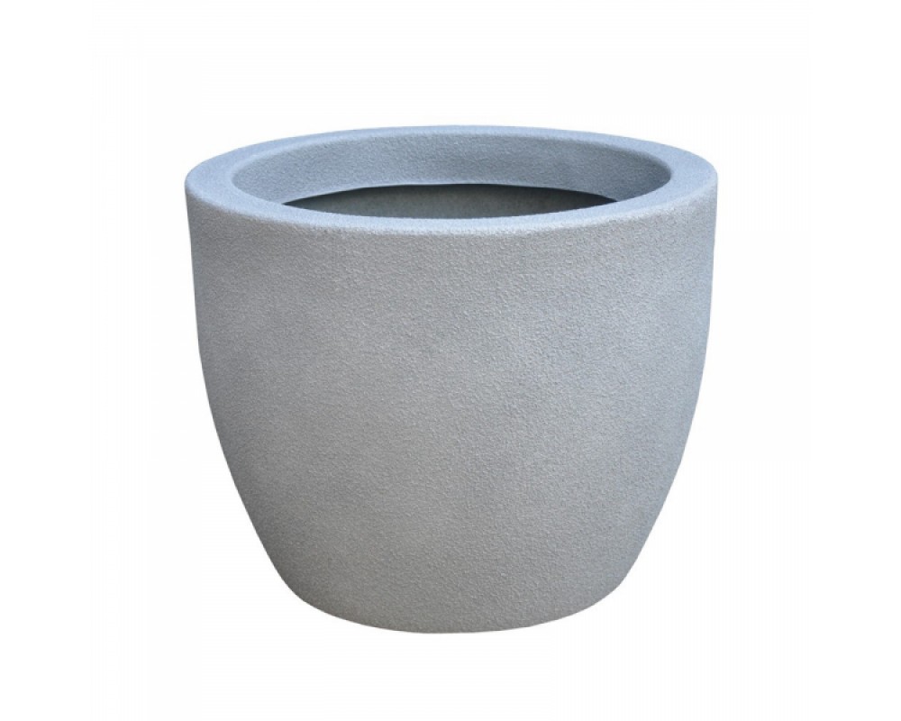 Ghiveci PE modern, rotund, imitație piatră, model RUMBA M