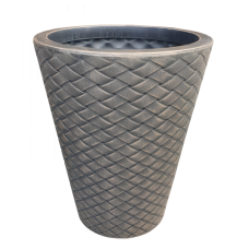 Ghiveci PE modern, rotund, imitație ratan, model LATINO M