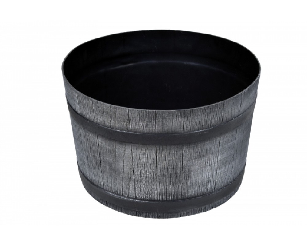 Ghiveci PE rustic, rotund, imitație ciubăr, model MAMBO L, decoratiuni terasa