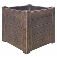 Ghiveci PE rustic, pătrat, imitație lemn, model TEAK S,decoratiuni terasa