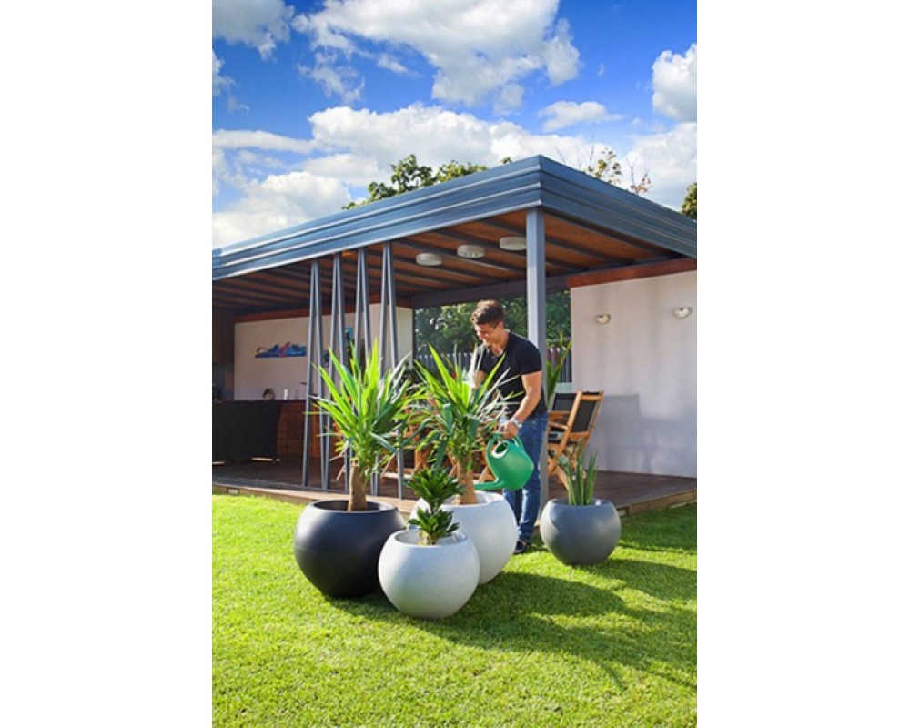 Ghiveci PE modern, rotund, imitație granit, model SWING L