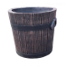 Ghiveci PE rustic, rotund, imitație ciubăr, model POLKA M, Ø39 cm, 30 litri, decoratiuni terasa